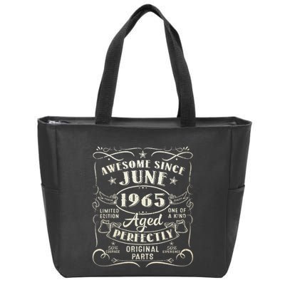 58 Year Old Awesome Since June 1965 58th Birthday Zip Tote Bag