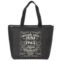 58 Year Old Awesome Since June 1965 58th Birthday Zip Tote Bag