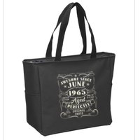 58 Year Old Awesome Since June 1965 58th Birthday Zip Tote Bag