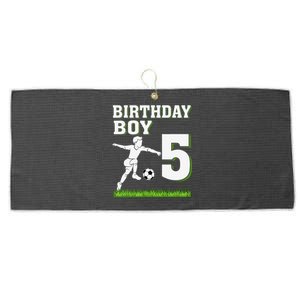 5 Year Old Soccer 5th Birthday Party Theme Large Microfiber Waffle Golf Towel