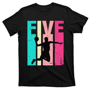 5 Years Old 5th Birthday Basketball Gift For Party T-Shirt