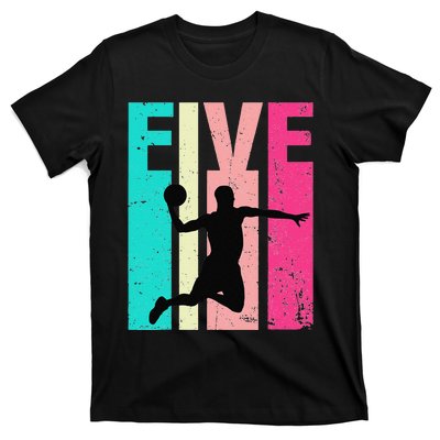 5 Years Old 5th Birthday Basketball Gift For Party T-Shirt