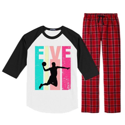 5 Years Old 5th Birthday Basketball Gift For Party Raglan Sleeve Pajama Set