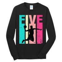 5 Years Old 5th Birthday Basketball Gift For Party Tall Long Sleeve T-Shirt