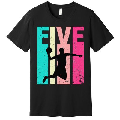 5 Years Old 5th Birthday Basketball Gift For Party Premium T-Shirt