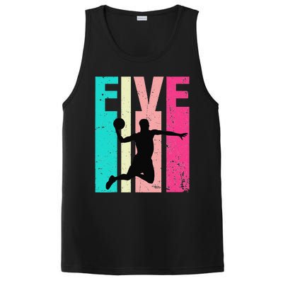 5 Years Old 5th Birthday Basketball Gift For Party PosiCharge Competitor Tank