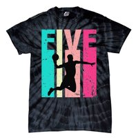 5 Years Old 5th Birthday Basketball Gift For Party Tie-Dye T-Shirt