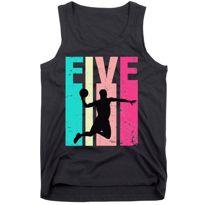 5 Years Old 5th Birthday Basketball Gift For Party Tank Top