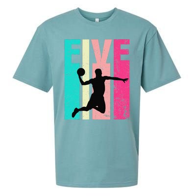 5 Years Old 5th Birthday Basketball Gift For Party Sueded Cloud Jersey T-Shirt