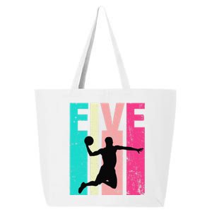 5 Years Old 5th Birthday Basketball Gift For Party 25L Jumbo Tote