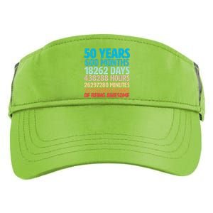 50 Years Of Being Awesome 50th Birthday Time Breakdown Adult Drive Performance Visor