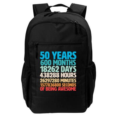 50 Years Of Being Awesome 50th Birthday Time Breakdown Backpack