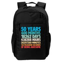 50 Years Of Being Awesome 50th Birthday Time Breakdown Backpack