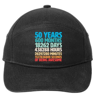 50 Years Of Being Awesome 50th Birthday Time Breakdown 7-Panel Snapback Hat