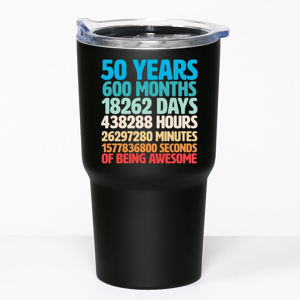 50 Years Of Being Awesome 50th Birthday Time Breakdown Tumbler