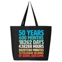 50 Years Of Being Awesome 50th Birthday Time Breakdown 25L Jumbo Tote