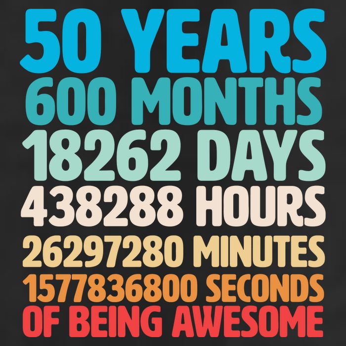50 Years Of Being Awesome 50th Birthday Time Breakdown 25L Jumbo Tote
