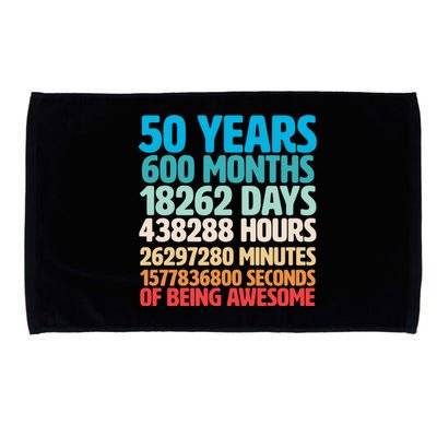 50 Years Of Being Awesome 50th Birthday Time Breakdown Microfiber Hand Towel