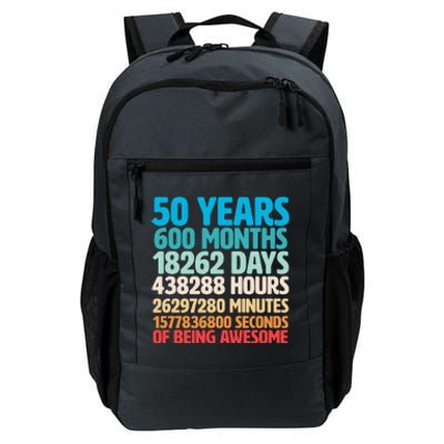 50 Years Of Being Awesome 50th Birthday Time Breakdown Daily Commute Backpack