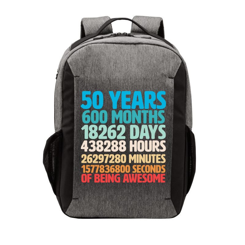50 Years Of Being Awesome 50th Birthday Time Breakdown Vector Backpack