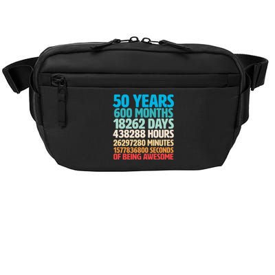 50 Years Of Being Awesome 50th Birthday Time Breakdown Crossbody Pack