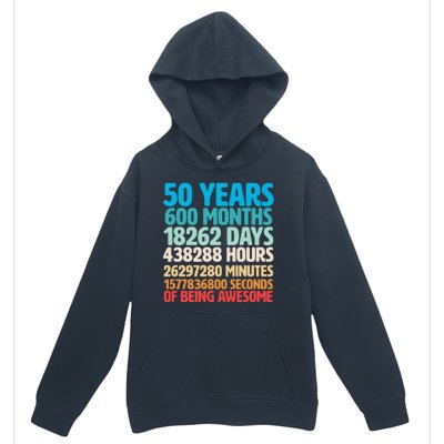 50 Years Of Being Awesome 50th Birthday Time Breakdown Urban Pullover Hoodie