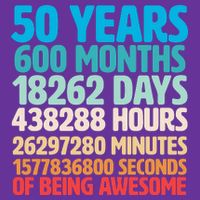 50 Years Of Being Awesome 50th Birthday Time Breakdown Cooling Performance Crew T-Shirt