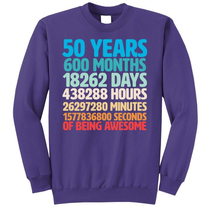 50 Years Of Being Awesome 50th Birthday Time Breakdown Sweatshirt