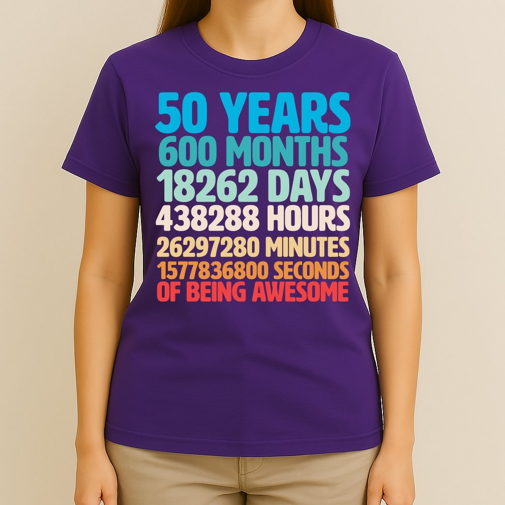 50 Years Of Being Awesome 50th Birthday Time Breakdown T-Shirt