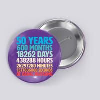 50 Years Of Being Awesome 50th Birthday Time Breakdown Button