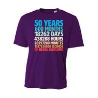50 Years Of Being Awesome 50th Birthday Time Breakdown Youth Performance Sprint T-Shirt