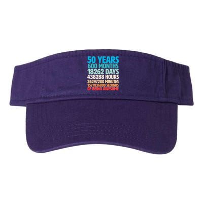 50 Years Of Being Awesome 50th Birthday Time Breakdown Visor
