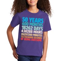 50 Years Of Being Awesome 50th Birthday Time Breakdown Kids T-Shirt