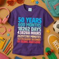 50 Years Of Being Awesome 50th Birthday Time Breakdown Kids T-Shirt