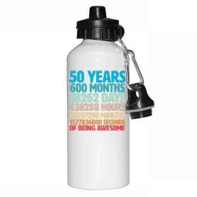 50 Years Of Being Awesome 50th Birthday Time Breakdown Aluminum Water Bottle