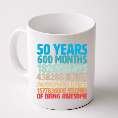 50 Years Of Being Awesome 50th Birthday Time Breakdown Coffee Mug