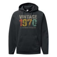 54 Year Old Gifts Vintage 1970 Limited Edition 54th Birthday Performance Fleece Hoodie