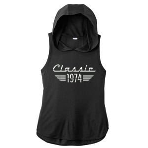 50 Year Old Gifts For Classic 1974 50th Birthday Ladies PosiCharge Tri-Blend Wicking Draft Hoodie Tank