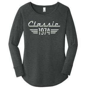 50 Year Old Gifts For Classic 1974 50th Birthday Women's Perfect Tri Tunic Long Sleeve Shirt