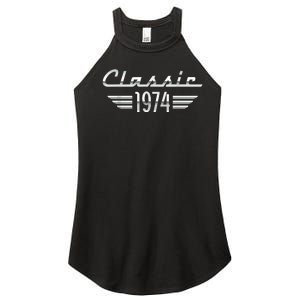 50 Year Old Gifts For Classic 1974 50th Birthday Women's Perfect Tri Rocker Tank