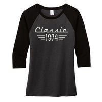 50 Year Old Gifts For Classic 1974 50th Birthday Women's Tri-Blend 3/4-Sleeve Raglan Shirt