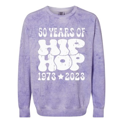 50 Years Old 50th Anniversary Of Hip Hop Colorblast Crewneck Sweatshirt