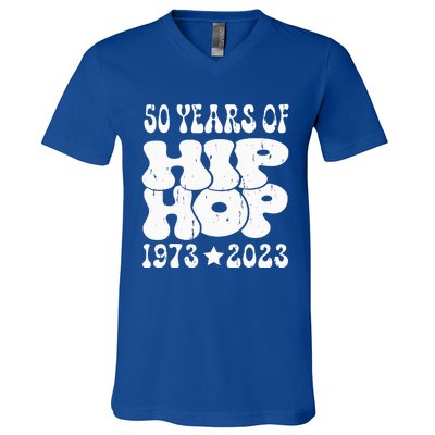 50 Years Old 50th Anniversary Of Hip Hop V-Neck T-Shirt