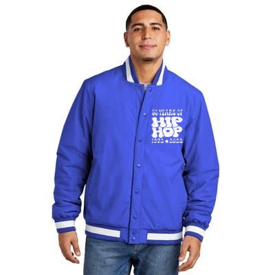 50 Years Old 50th Anniversary Of Hip Hop Insulated Varsity Jacket