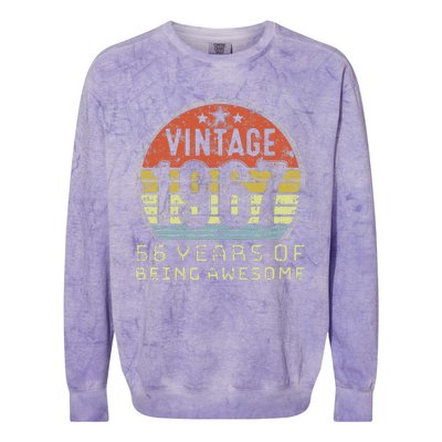 56 Year Old Birthday Vintage 1967 56th Birthday Colorblast Crewneck Sweatshirt