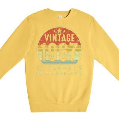 56 Year Old Birthday Vintage 1967 56th Birthday Premium Crewneck Sweatshirt