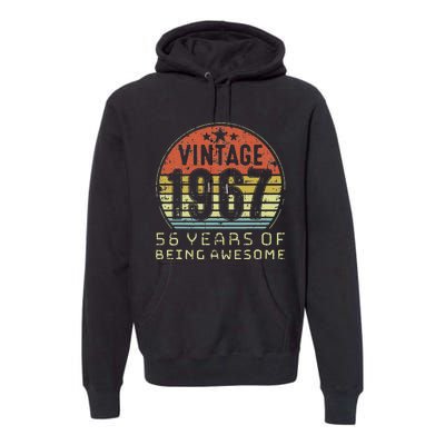 56 Year Old Birthday Vintage 1967 56th Birthday Premium Hoodie