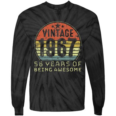 56 Year Old Birthday Vintage 1967 56th Birthday Tie-Dye Long Sleeve Shirt