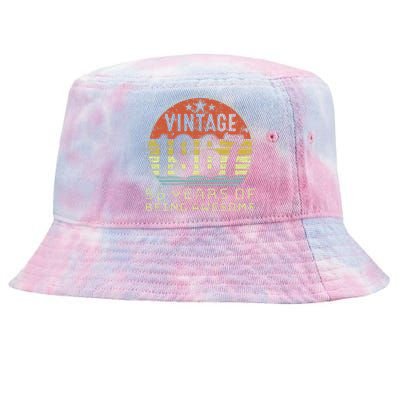 56 Year Old Birthday Vintage 1967 56th Birthday Tie-Dyed Bucket Hat