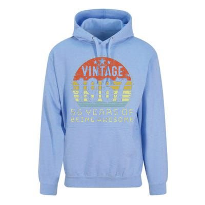 56 Year Old Birthday Vintage 1967 56th Birthday Unisex Surf Hoodie